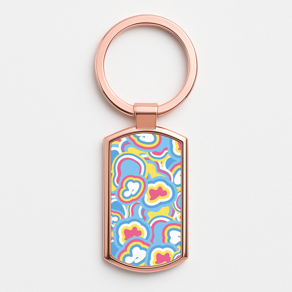 Abstract Pattern 11 Rose Gold Keyring