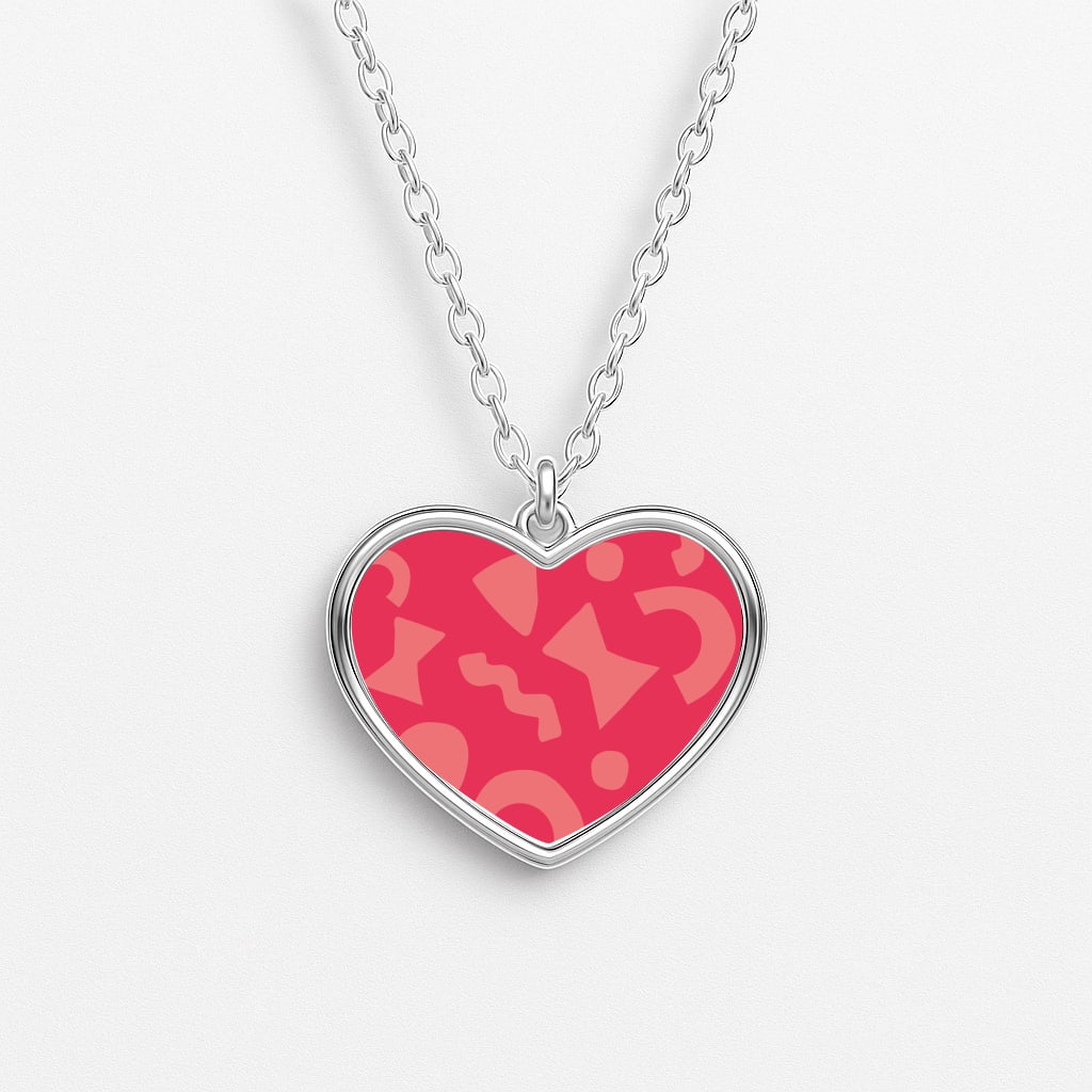 Abstract Pattern 12 Heart Necklace