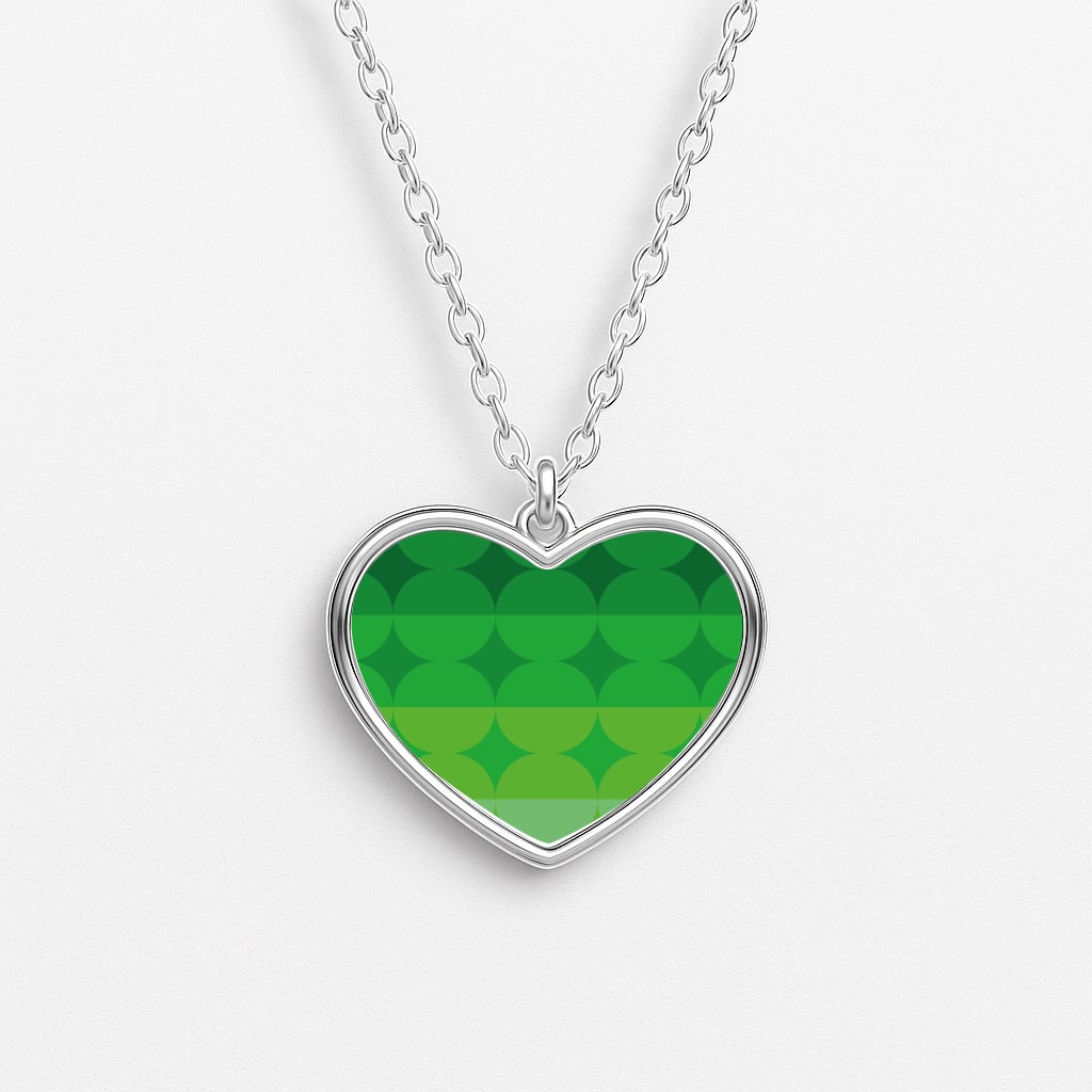 Abstract Pattern 16 Heart Necklace
