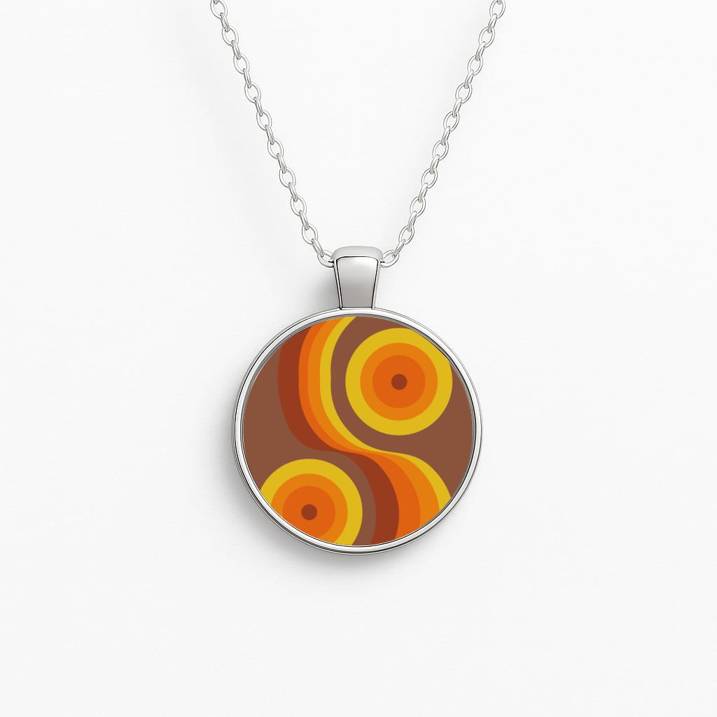Abstract Pattern 17 Circle Necklace