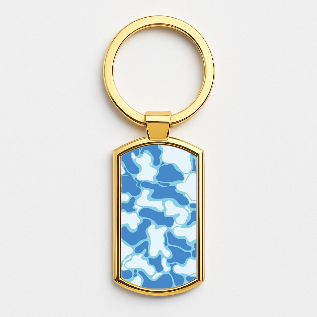 Abstract Pattern 18 Gold Keyring