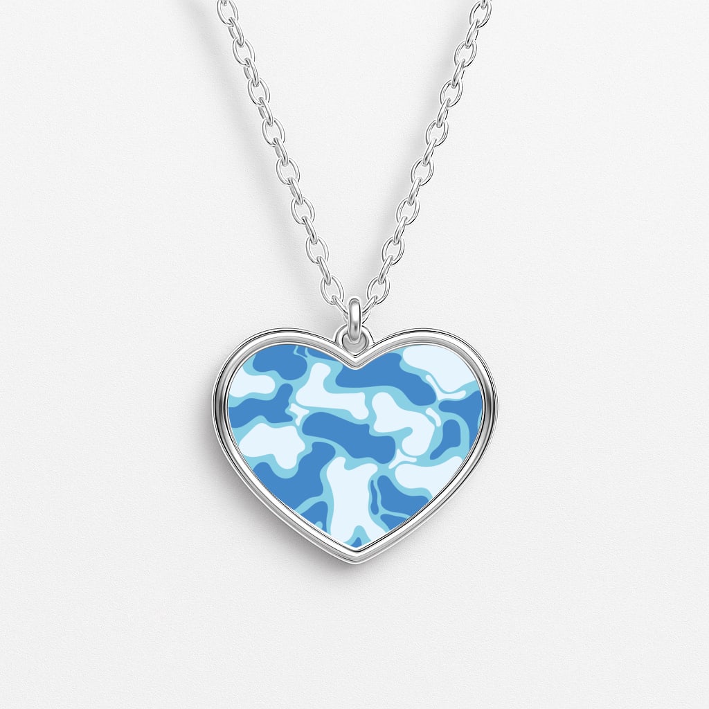 Abstract Pattern 18 Heart Necklace