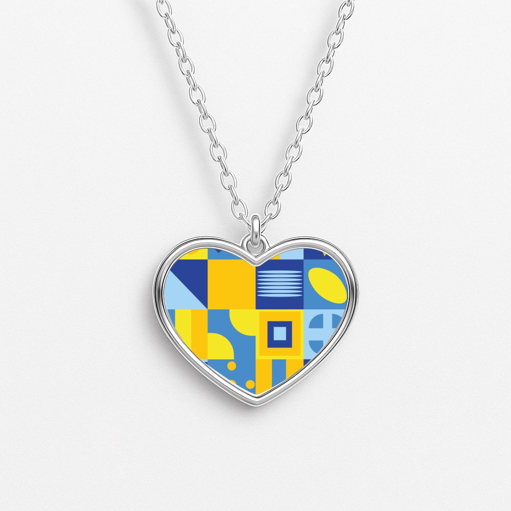 Abstract Pattern 19 Heart Necklace