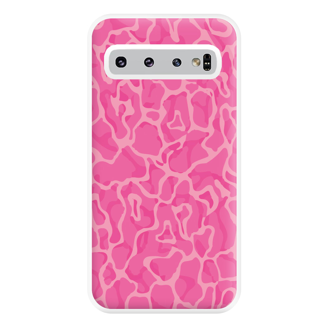 Orange Retro Flowers Pattern Phone Case for Galaxy S10 Plus