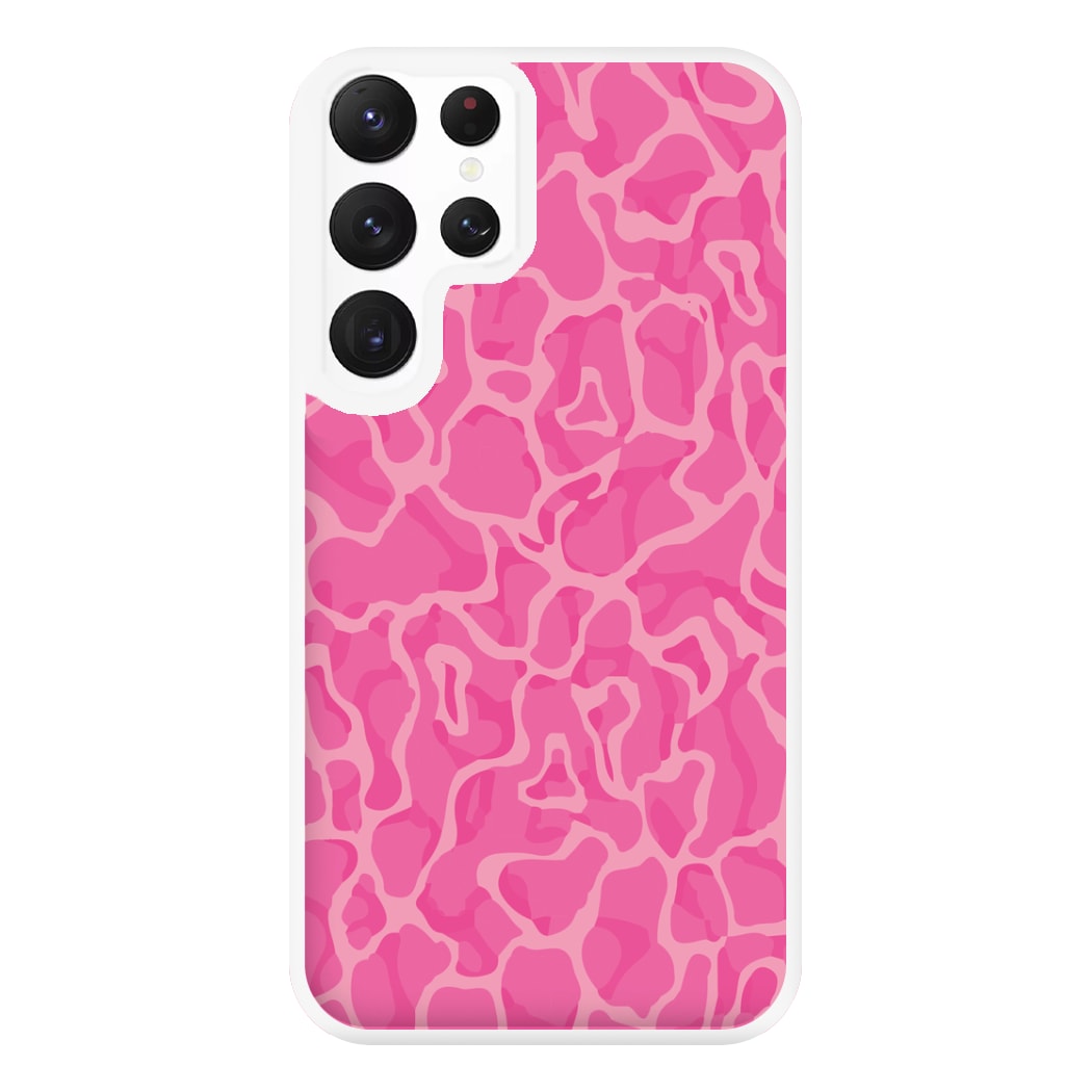 Orange Retro Flowers Pattern Phone Case for Galaxy S22 Ultra