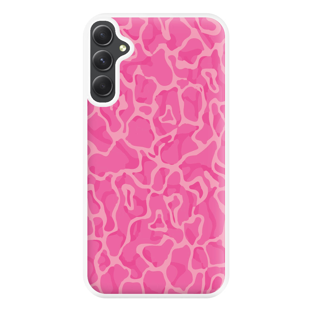 Orange Retro Flowers Pattern Phone Case for Galaxy A54