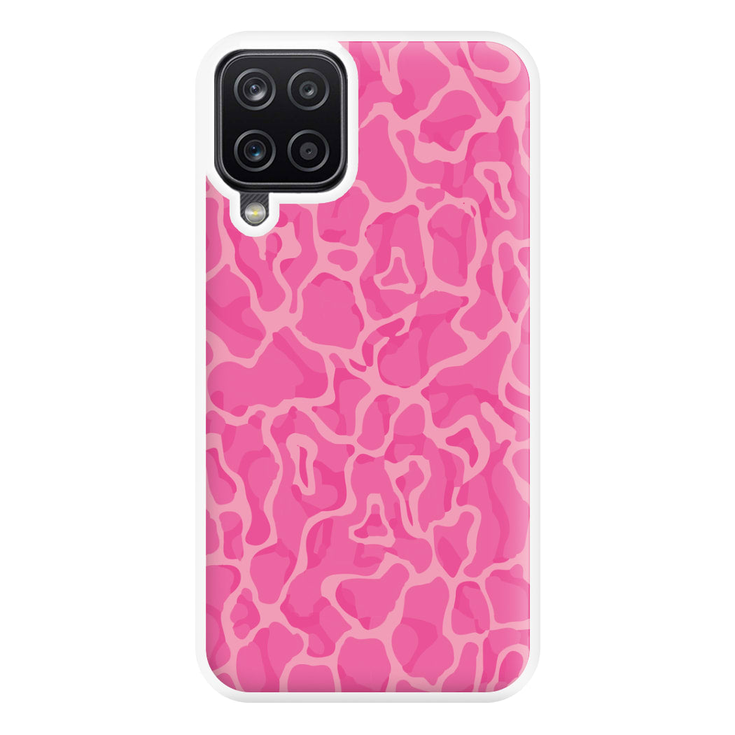 Orange Retro Flowers Pattern Phone Case for Galaxy A12