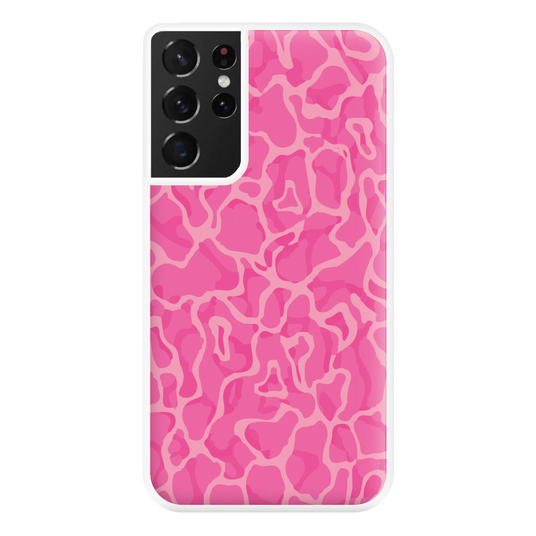 Orange Retro Flowers Pattern Phone Case for Galaxy S21 Ultra