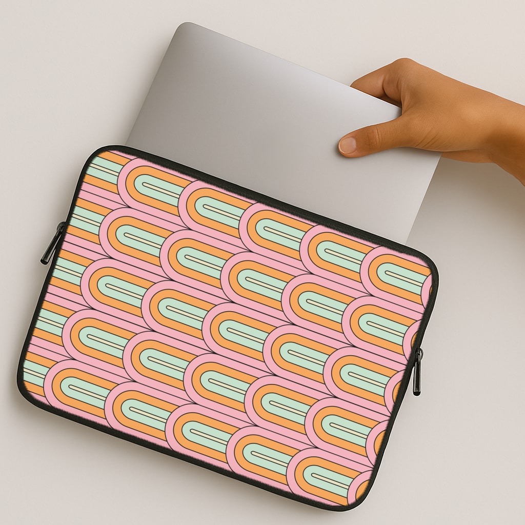 Pastel Retro Arches Pattern MacBook Case