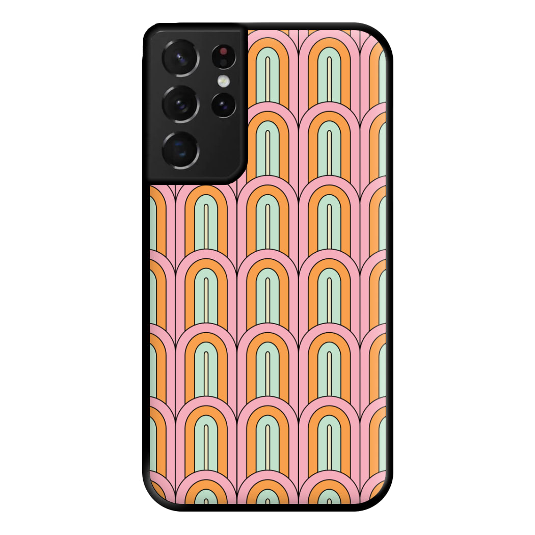 Pastel Retro Arches Pattern Phone Case for Galaxy S21 Ultra