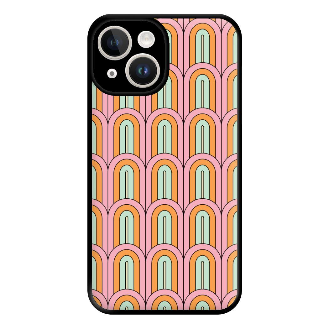 Pastel Retro Arches Pattern Phone Case for iPhone 14