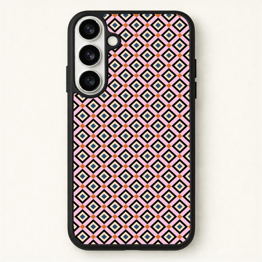 Retro Diamonds Pattern Phone Case for Galaxy S26