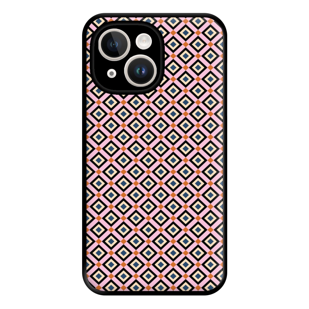 Retro Diamonds Pattern Phone Case for iPhone 14 Plus