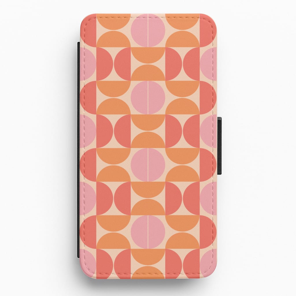 Retro Semi Circles Pattern Flip / Wallet Phone Case