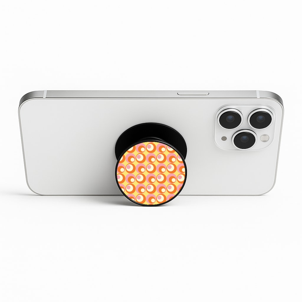 Colourful Circles Retro Pattern Phone Stand