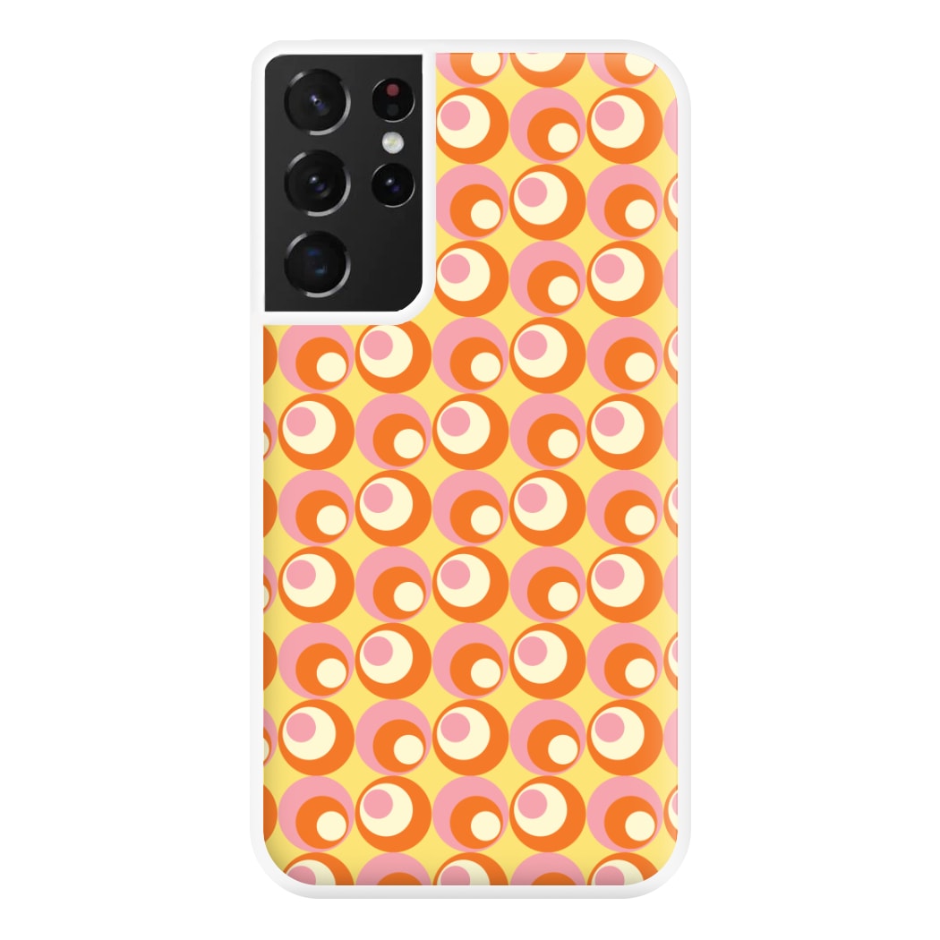 Colourful Circles Retro Pattern Phone Case for Galaxy S21 Ultra