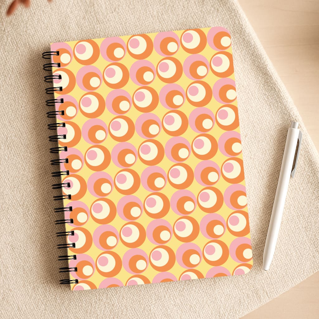 Colourful Circles Retro Pattern Notepad