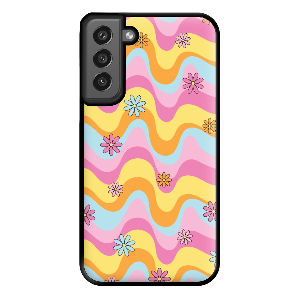 Summer Waves Retro Pattern Phone Case for Galaxy S21FE