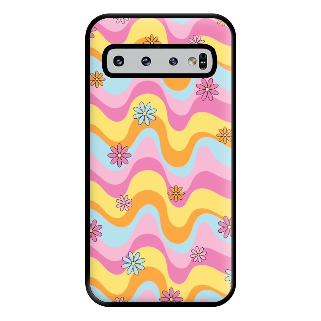 Summer Waves Retro Pattern Phone Case for Galaxy S10 Plus