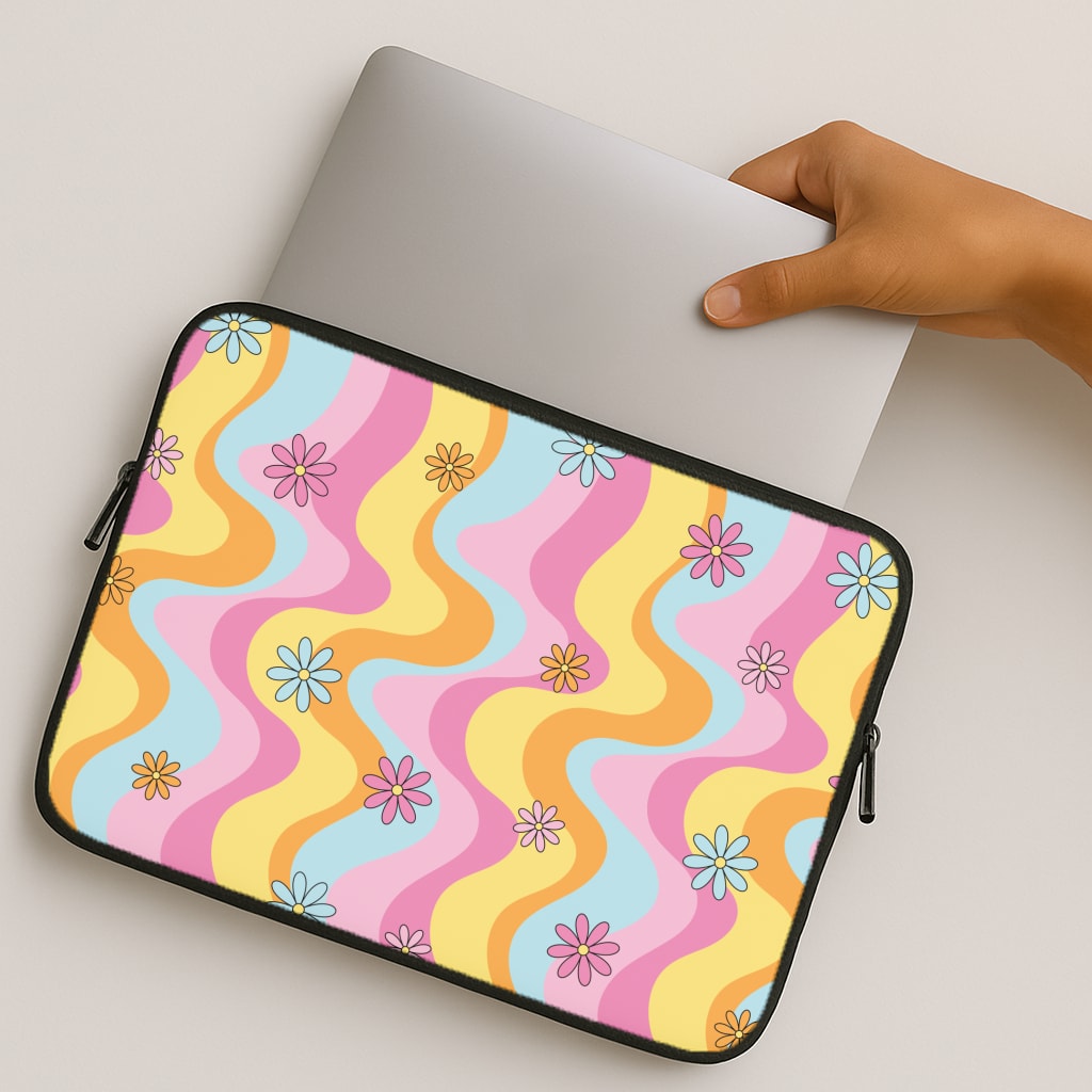 Summer Waves Retro Pattern MacBook Case