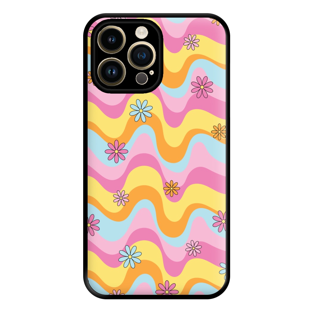 Summer Waves Retro Pattern Phone Case for iPhone 14 Pro Max