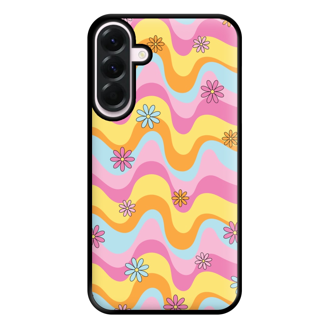 Summer Waves Retro Pattern Phone Case for Galaxy A36