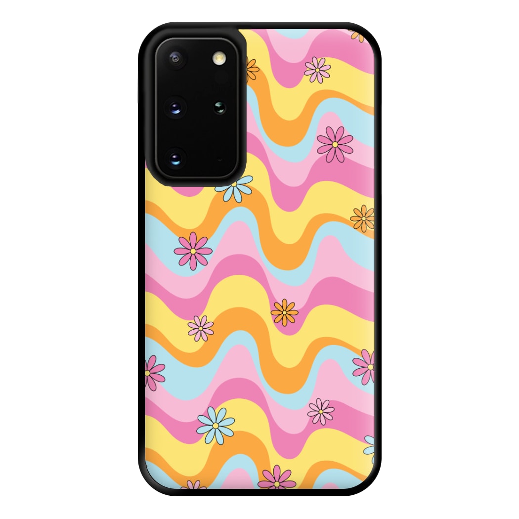 Summer Waves Retro Pattern Phone Case for Galaxy S20 Plus