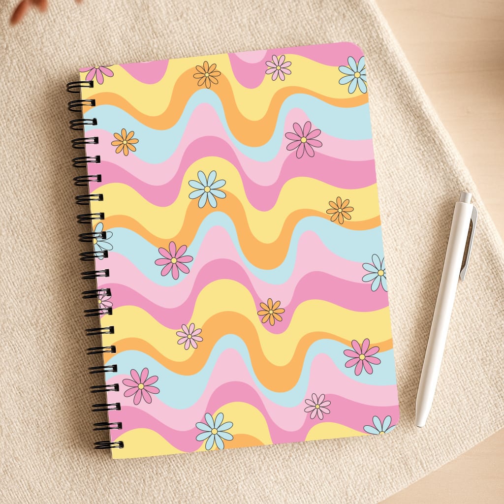 Summer Waves Retro Pattern Notepad