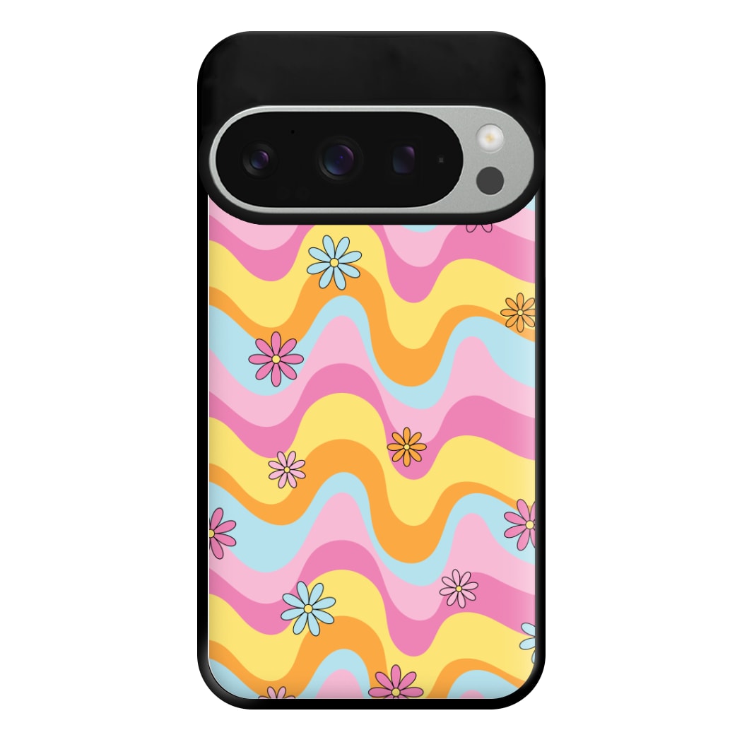 Summer Waves Retro Pattern Phone Case for Google Pixel 9 Pro XL
