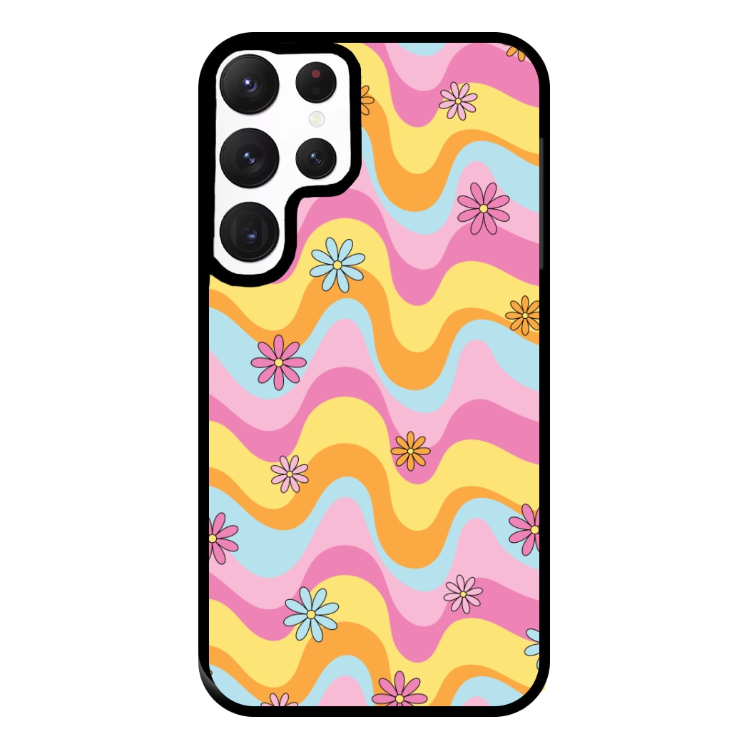 Summer Waves Retro Pattern Phone Case for Galaxy S22 Ultra