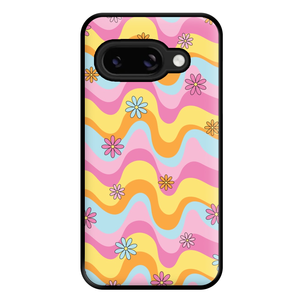 Summer Waves Retro Pattern Phone Case for Google Pixel 8a