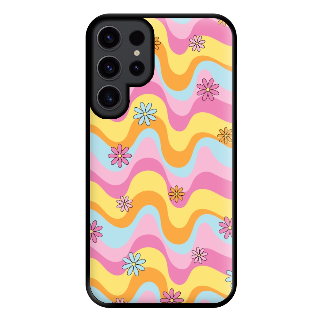 Summer Waves Retro Pattern Phone Case for Galaxy S23 Ultra