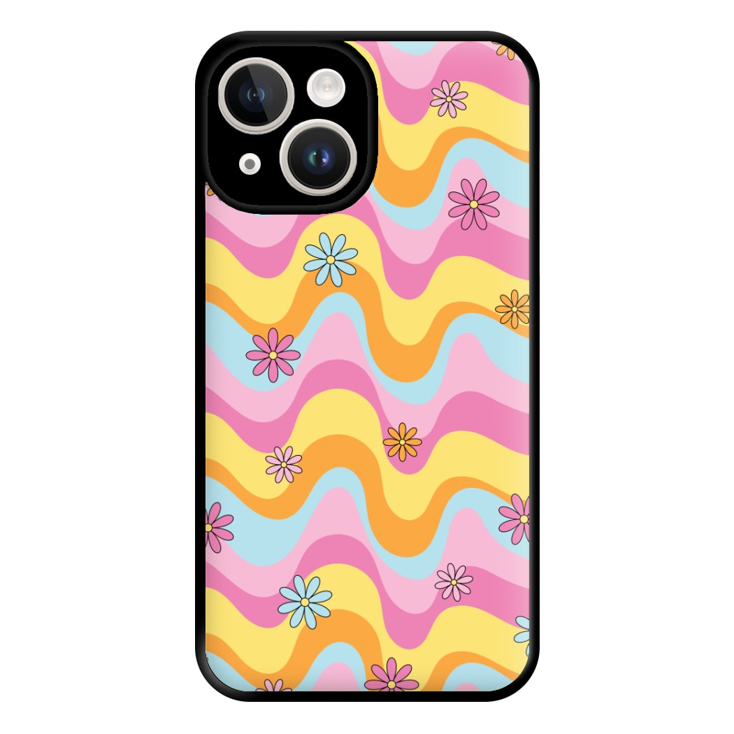 Summer Waves Retro Pattern Phone Case for iPhone 14