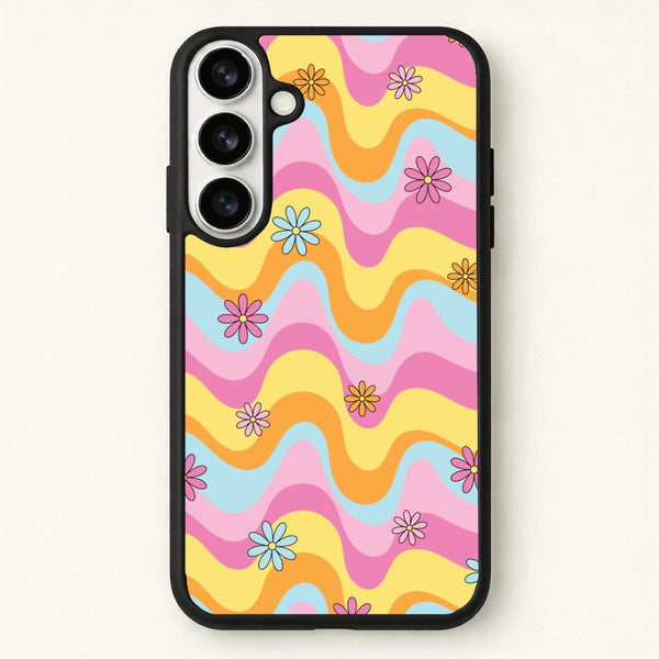 Summer Waves Retro Pattern Phone Case for Galaxy S26 Plus