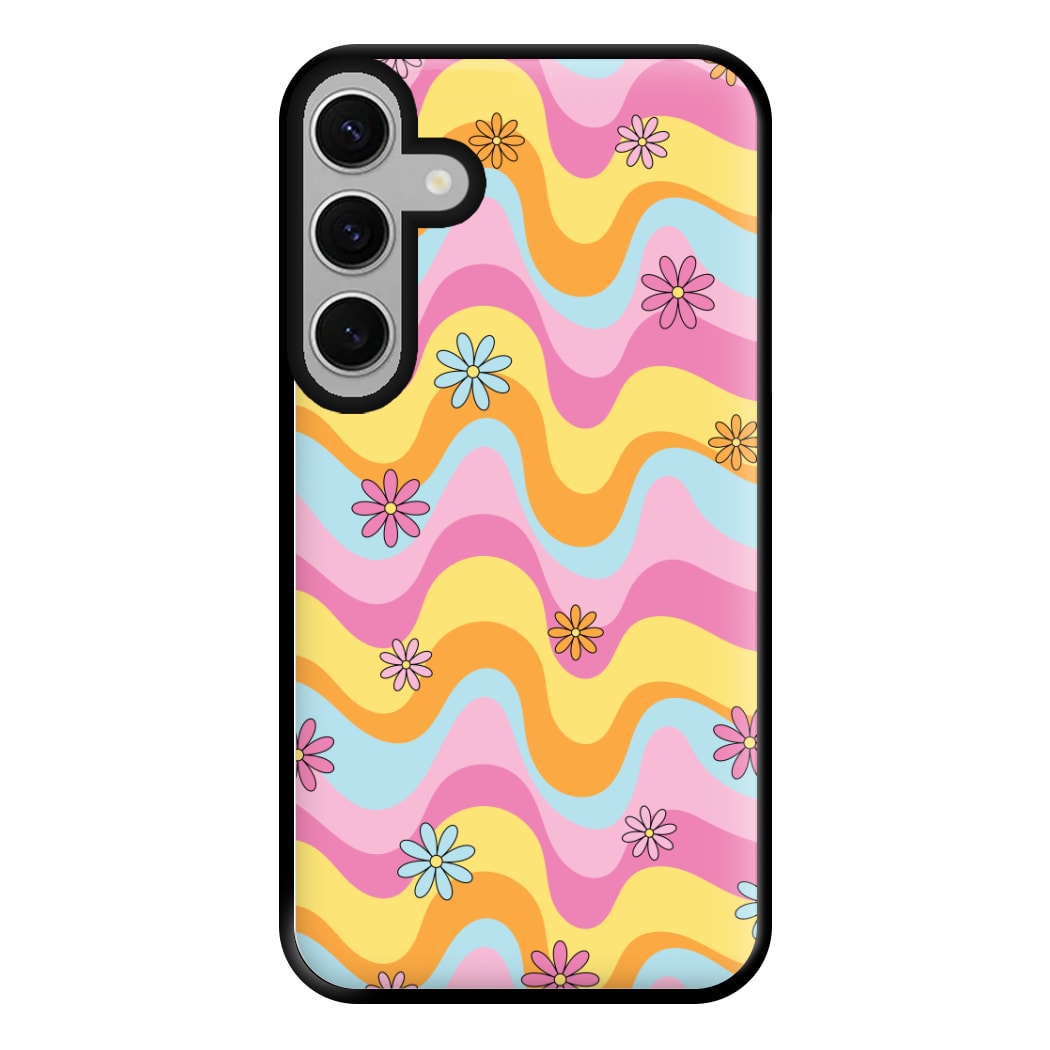 Summer Waves Retro Pattern Phone Case for Galaxy S24FE