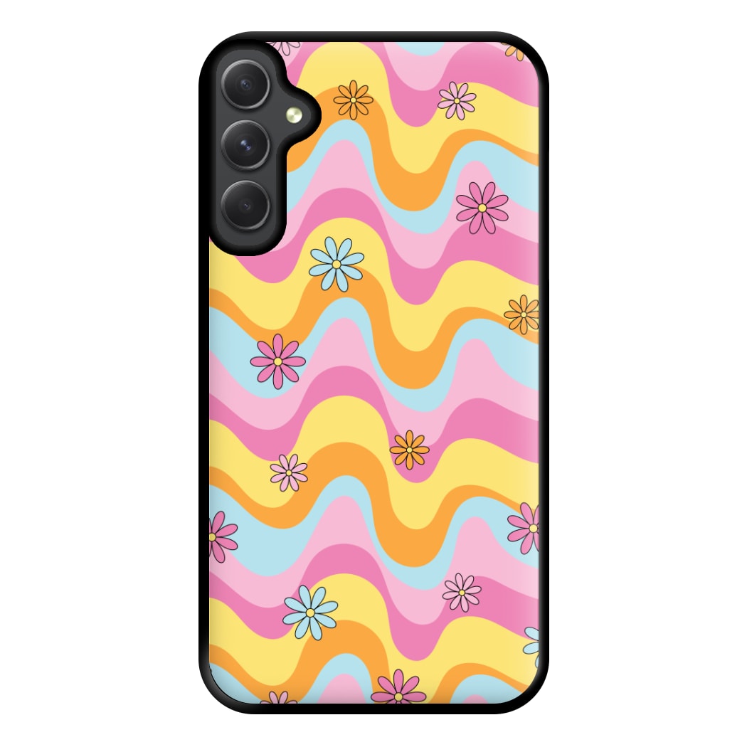 Summer Waves Retro Pattern Phone Case for Galaxy A54