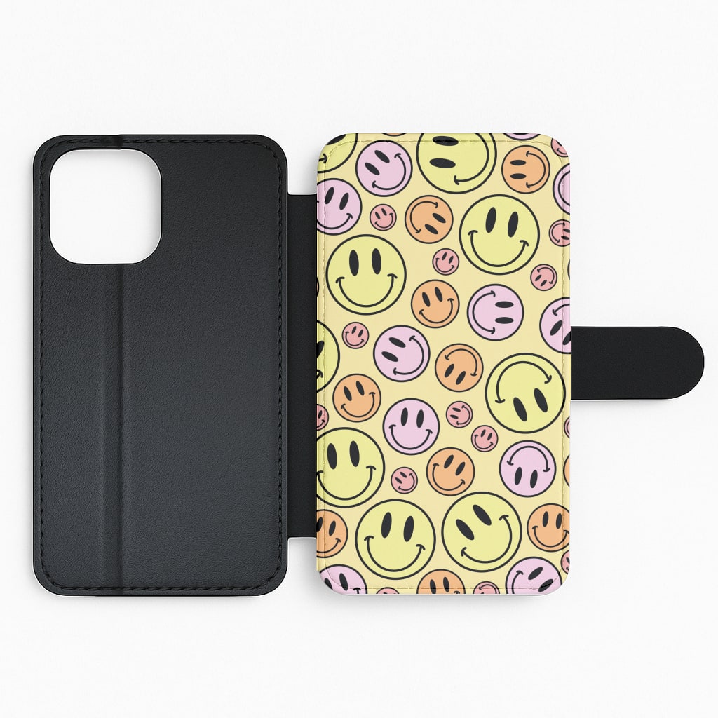 Retro Smileys Pattern Flip Phone Case