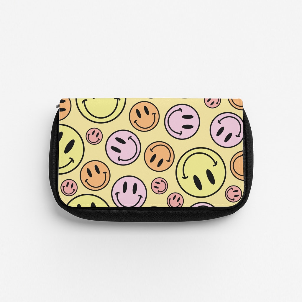 Retro Smileys Pattern Pencil Case