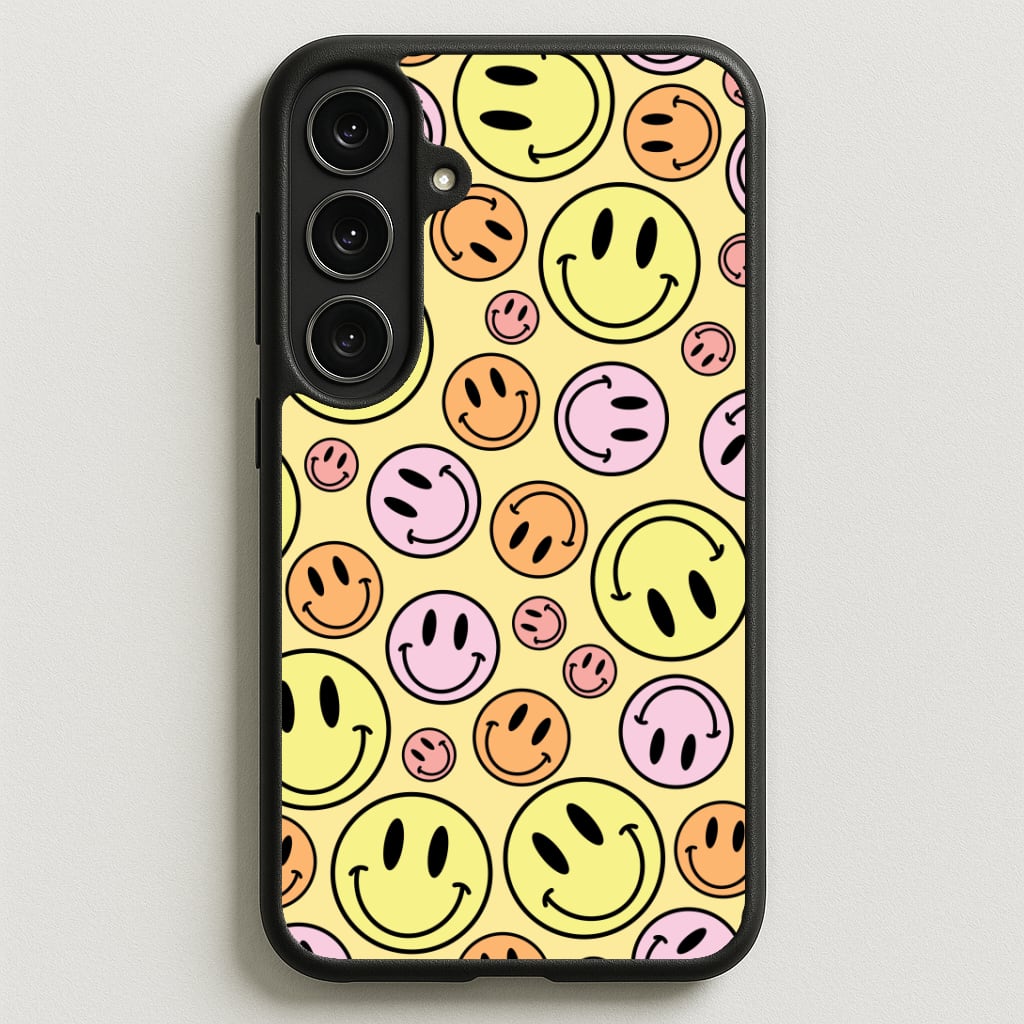 Retro Smileys Pattern Phone Case for Galaxy S25FE