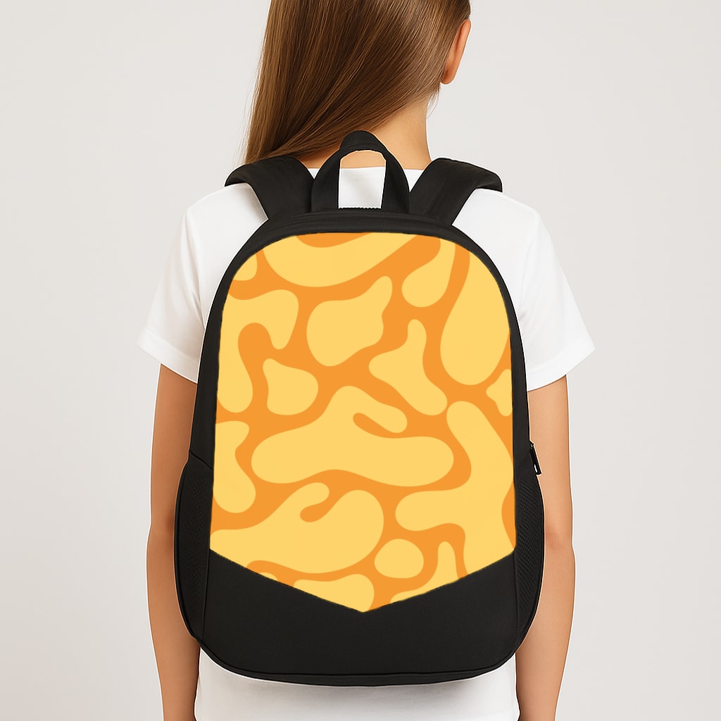 Yellow Blobs Abstract Pattern Large School Bag