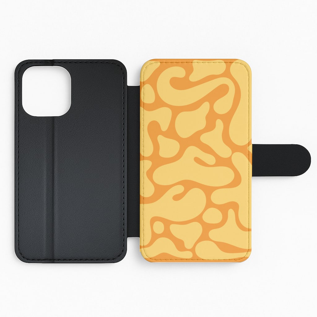 Yellow Blobs Abstract Pattern Flip Phone Case
