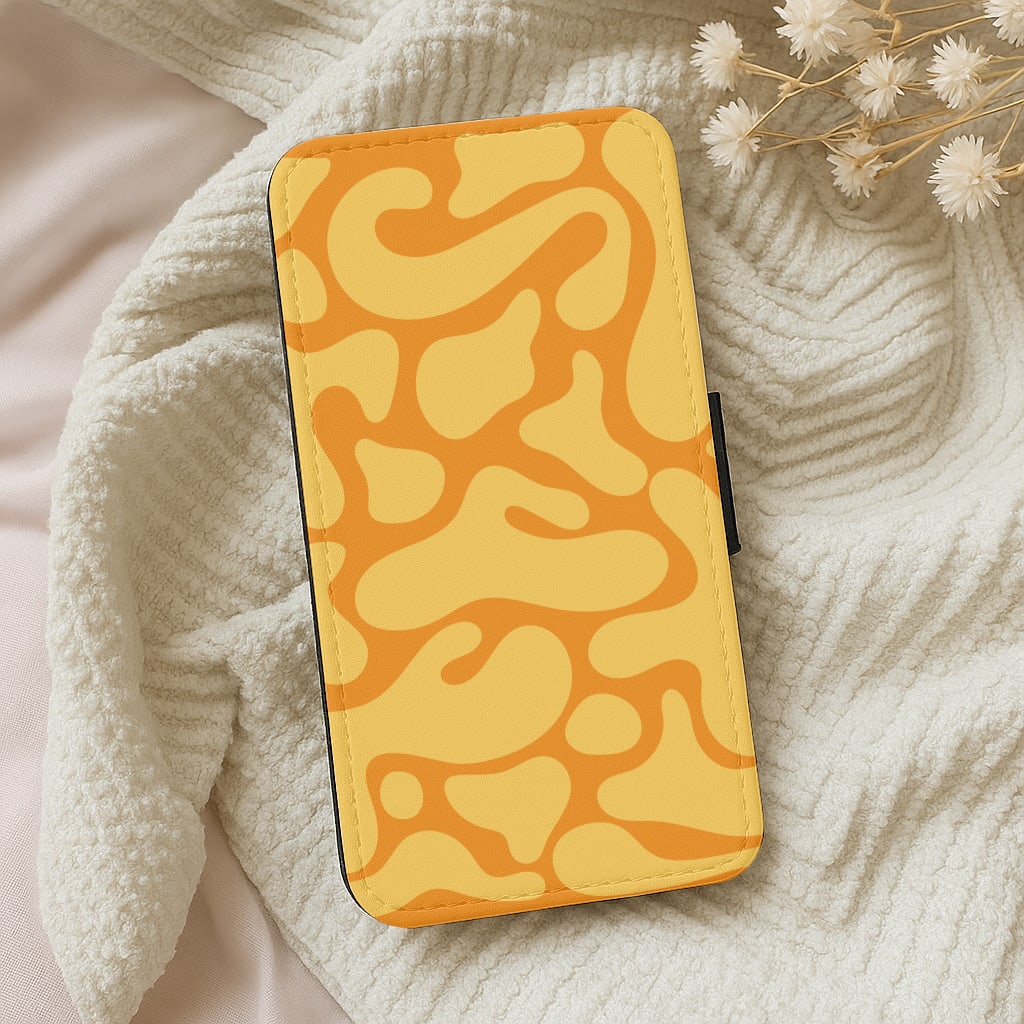 Yellow Blobs Abstract Pattern Wallet Phone Case