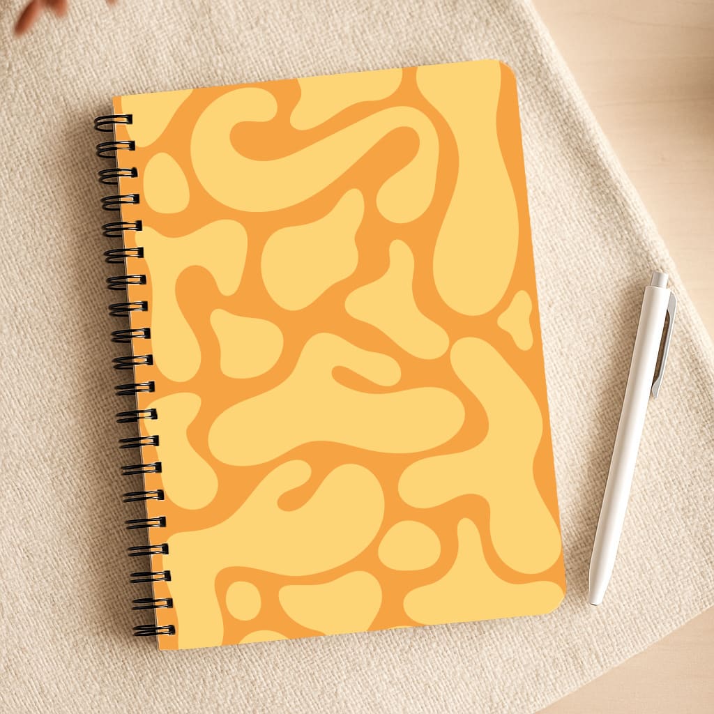 Yellow Blobs Abstract Pattern Notepad