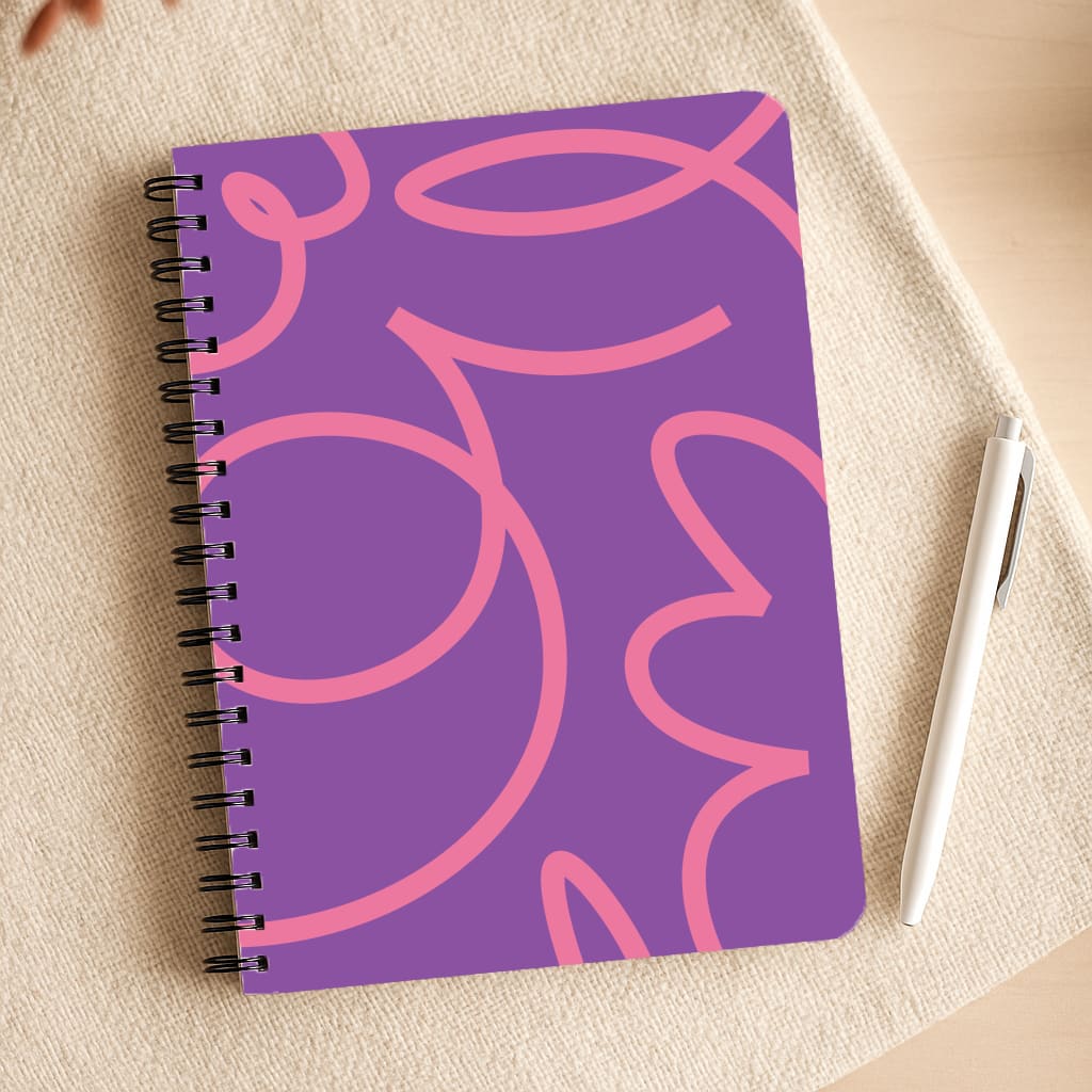 Pink Squiggles Abstract Pattern Notepad