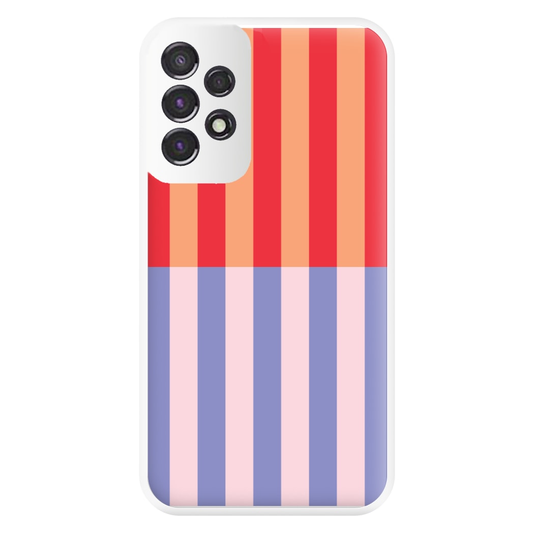 Multicoloured Pinstripe Abstract Pattern Phone Case for Galaxy A53
