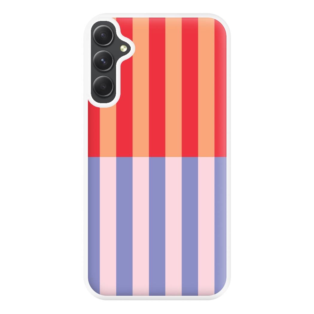 Multicoloured Pinstripe Abstract Pattern Phone Case for Galaxy A34