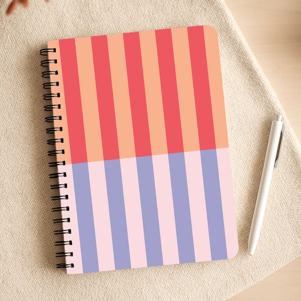 Multicoloured Pinstripe Abstract Pattern Notepad