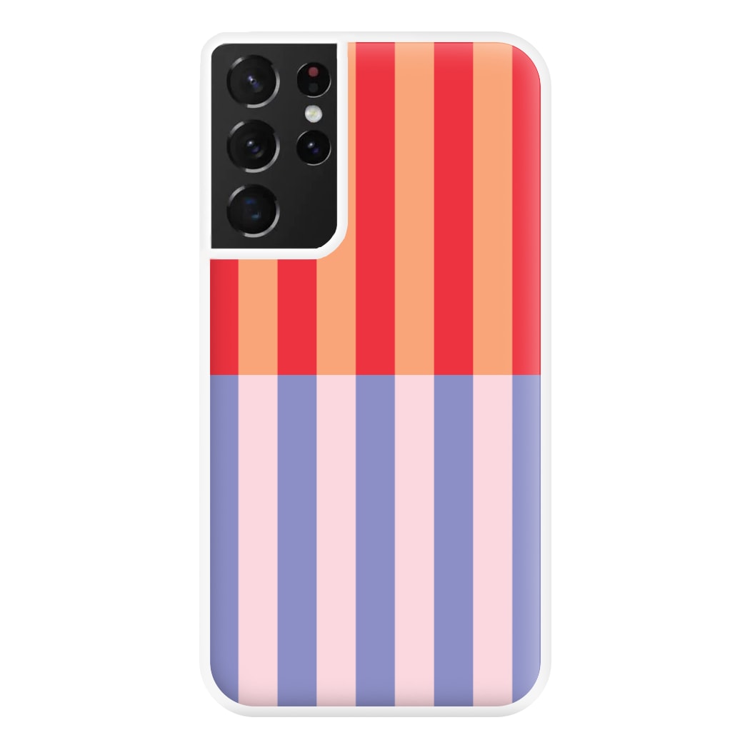 Multicoloured Pinstripe Abstract Pattern Phone Case for Galaxy S21 Ultra