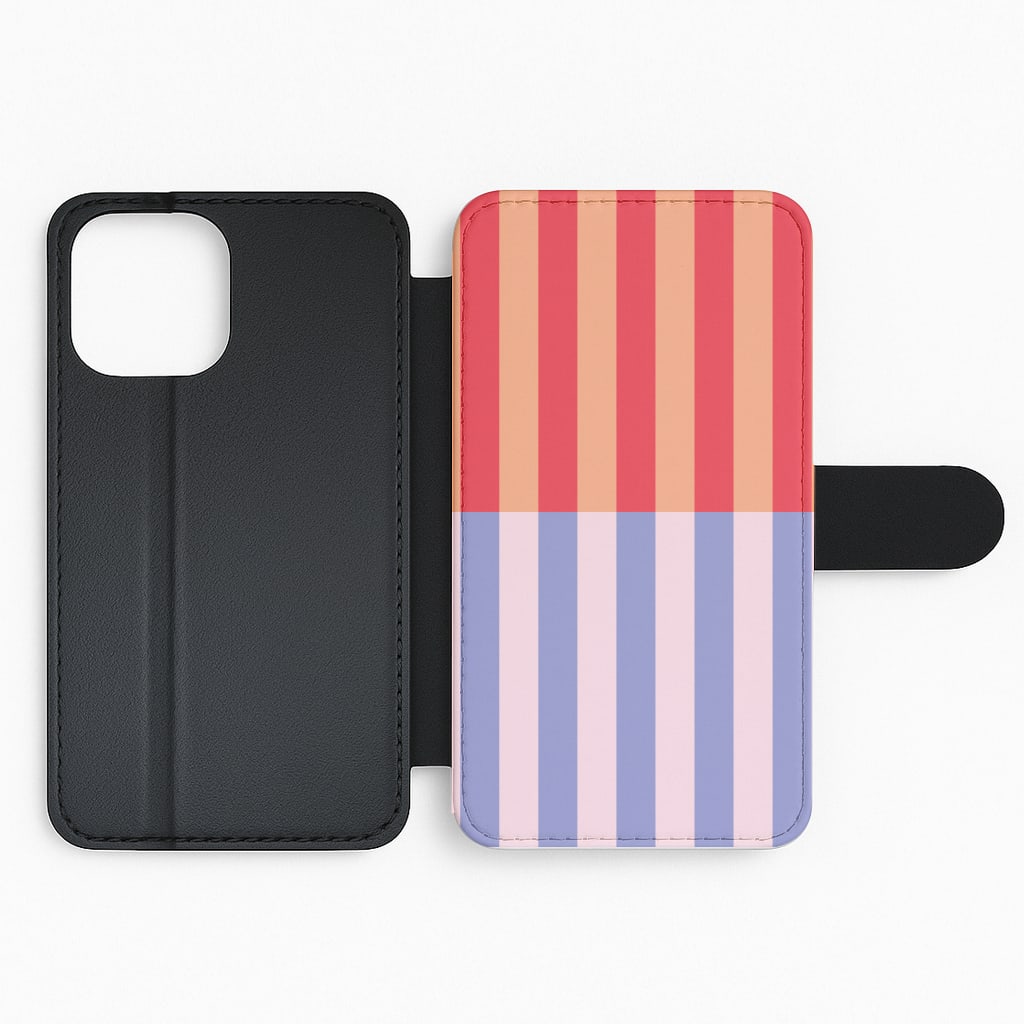 Multicoloured Pinstripe Abstract Pattern Flip Phone Case