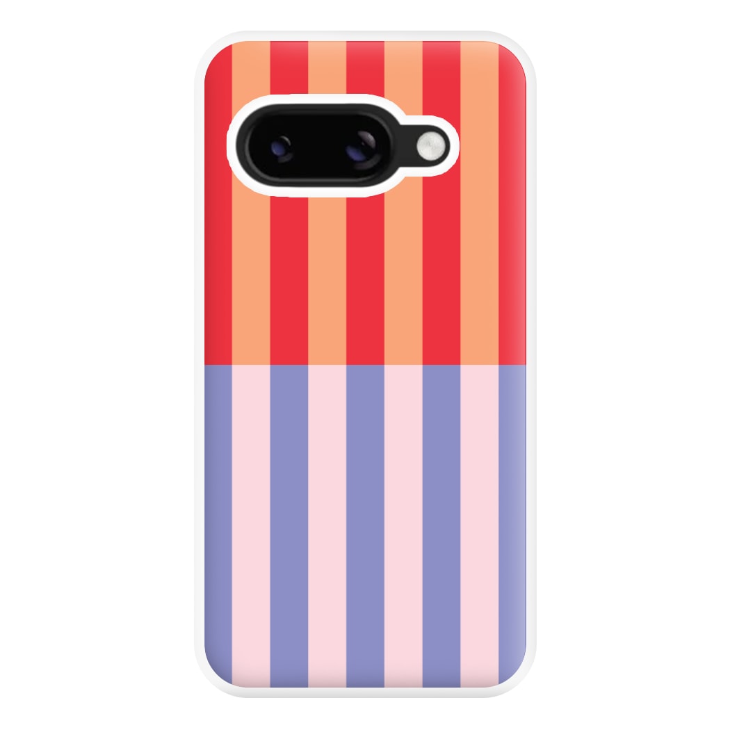 Multicoloured Pinstripe Abstract Pattern Phone Case for Google Pixel 8a